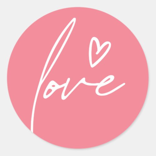 Love Script Valentines Day Envelope Seal _ Pink