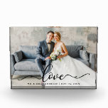 Love Script Wedding Bride and Groom Photo Block<br><div class="desc">Love Black Script Wedding Bride and Groom Photo Block</div>
