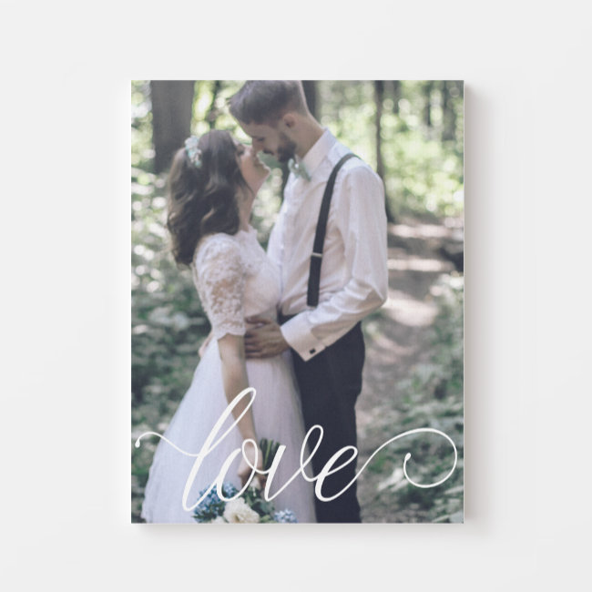 Love Script Wedding Canvas