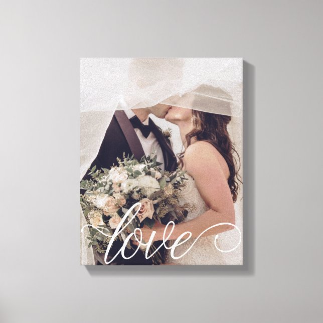 Love Script Wedding Canvas Print (Front)
