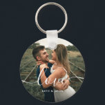 Love Script Wedding Photo Custom  Keychain<br><div class="desc">Love Script Wedding Photo Custom with your very own photo and names at the bottom.</div>