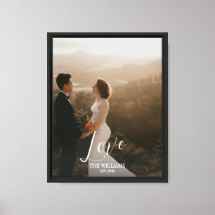 Love Script Wedding Photo Wall Canvas Print