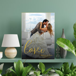 Love Scripted Personalized Wedding Gift Canvas Print