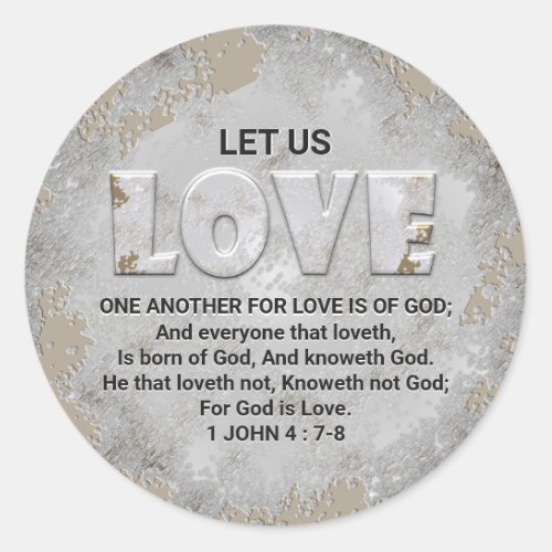 Love Scripture Classic Round Sticker