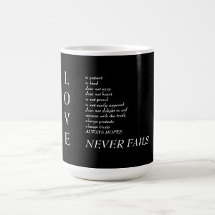 Love Scripture Definition Typography Black  Coffee Mug