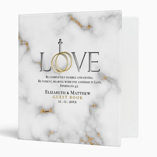 Love Scripture Ephesians 42 Wedding Guest Book 3 Ring Binder