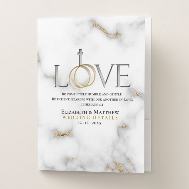 Love Scripture Ephesians 4:2 Wedding Pocket Folder (Front)