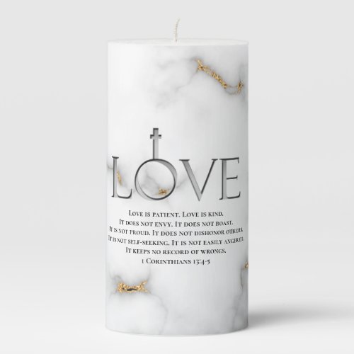 Love Scripture Verse 1Corinthians 134_5 Pillar Candle