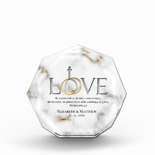 Love Scripture Verse Ephesians 4:2 Wedding Acrylic Award