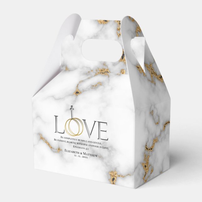 Love Scripture Verse Ephesians 4:2 Wedding Favor Boxes (Front Side)