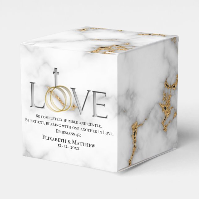 Love Scripture Verse Ephesians 4:2 Wedding Favor Boxes (Front Side)