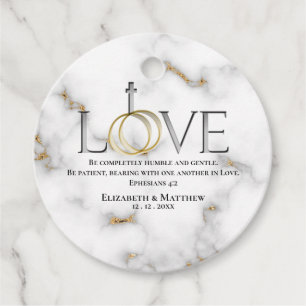 Love Scripture Verse Ephesians 4:2 Wedding Favor Tags
