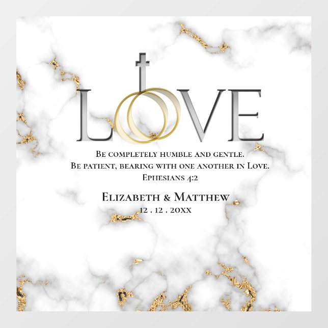 Love Scripture Verse Ephesians 4:2 Wedding Floor Decals (Front)