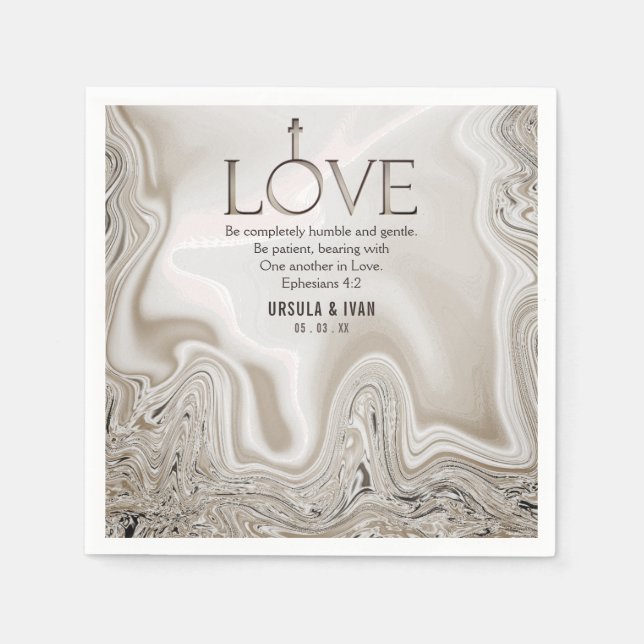 Love Scripture Verse Ephesians 4:2 Wedding Napkins (Front)