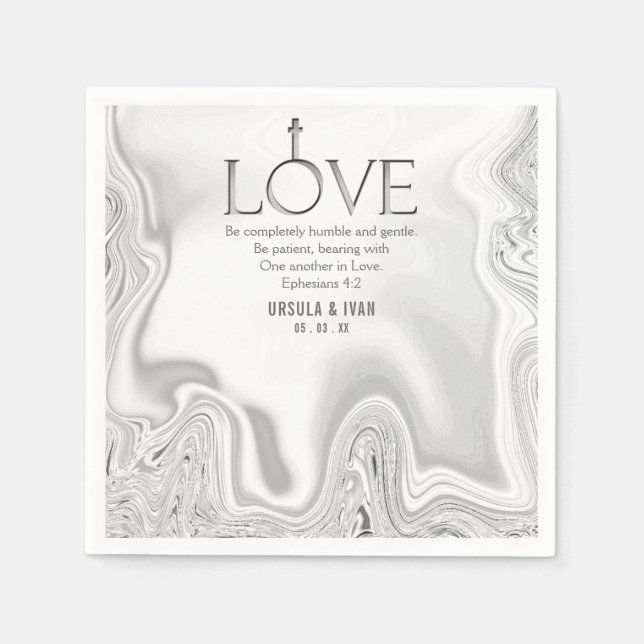 Love Scripture Verse Ephesians 4:2 Wedding Napkins (Front)