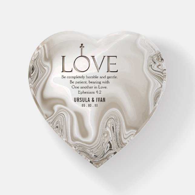 Love Scripture Verse Ephesians 4:2 Wedding Paperweight (Front)
