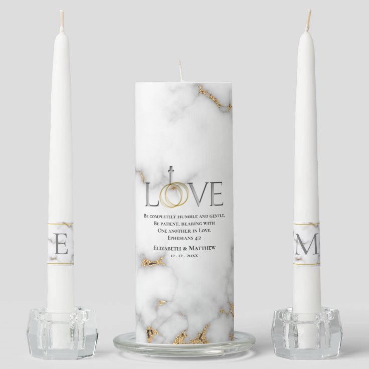 Love Scripture Verse Ephesians 42 Wedding Unity Candle Set Zazzle