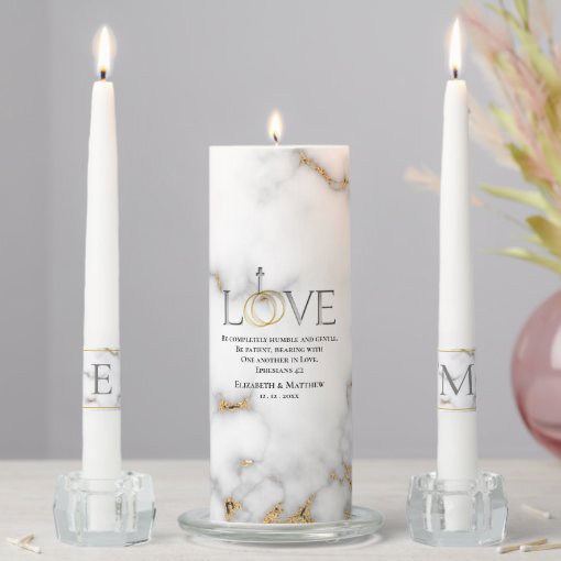 Love Scripture Verse Ephesians 42 Wedding Unity Candle Set Zazzle
