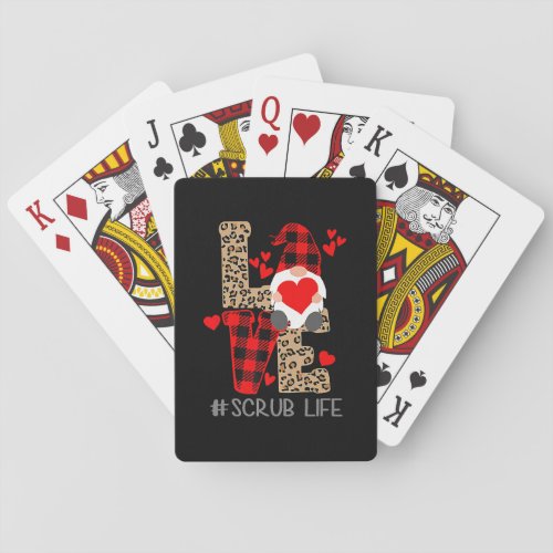 LOVE SCRUB Life Valentine Day 2023 Gnomes Nurses P Playing Cards
