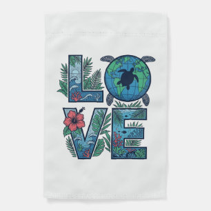 Love Sea Turtle Earth Tropical Garden Flag