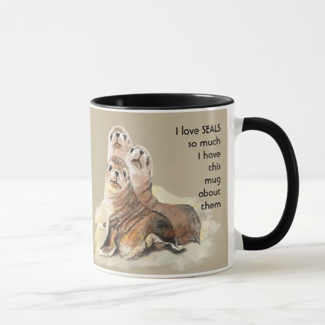 Love SEALS so so much I Fun Quote  Mug (Right)