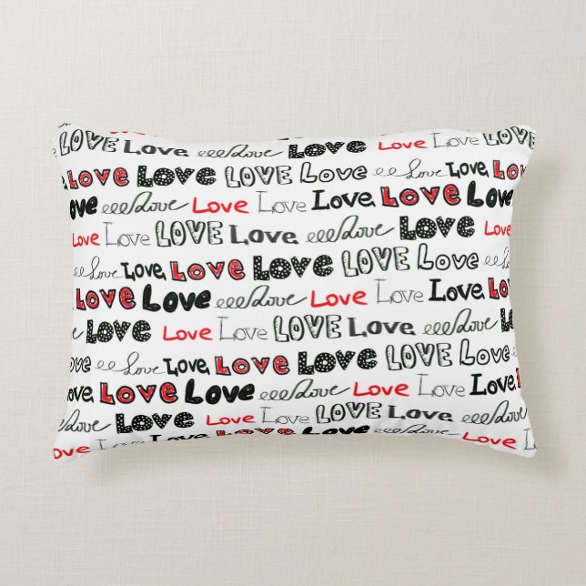 Love Seamless pattern. Love hand written lettering Accent Pillow (Front)