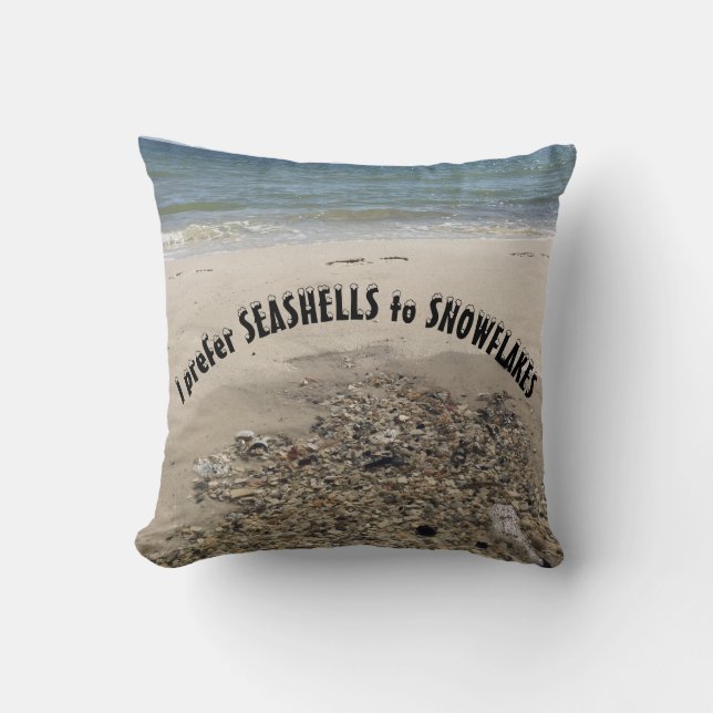 Love Seashells Throw Pillow (Front)