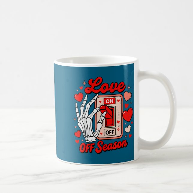 Love Season Skeleton Funny Valentines Day Womens T Coffee Mug (Right)