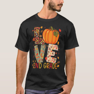Love Second Grade Happy Fall Thanksgiving Women 2n T-Shirt
