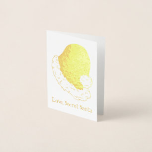 Love, Secret Santa Claus Merry Christmas Gift Xmas Foil Card