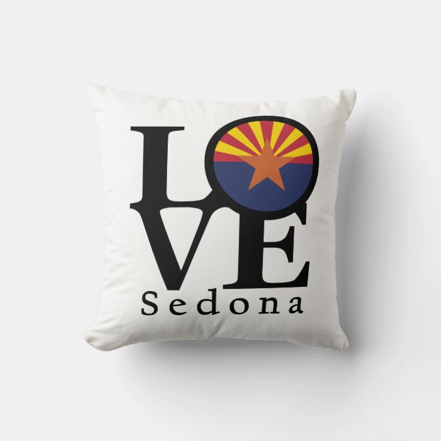 LOVE Sedona Arizona Throw Pillow (Front)