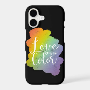 Love Sees No Color Quote Rainbow Black iPhone 17 Case