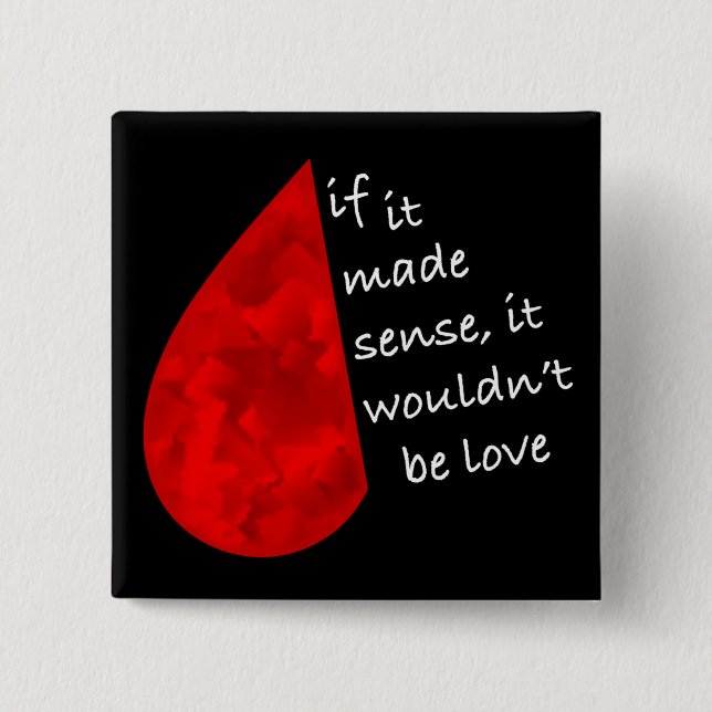 Love Sense Dark Square Button (Front)