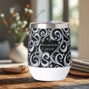 Love Served Hot or Cold Silver Bling Luxury Funky Thermal Wine Tumbler