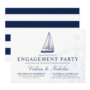 Love Sets Sail | Nautical Engagement Party Invite