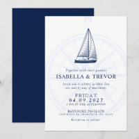 Love Sets Sail | Nautical Wedding Solid Navy