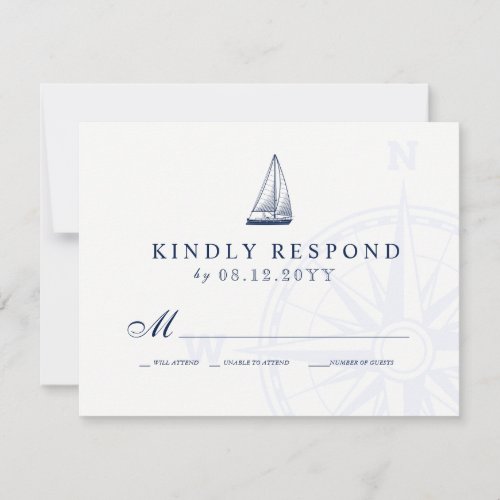 Love Sets Sail Sailboat Nautical Wedding RSVP