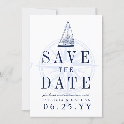 Love Sets Sail  Save the Date Invite