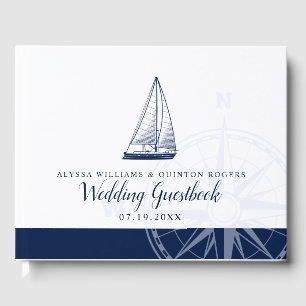 Love Sets Sail Vintage Sailboat Wedding Themed Guest Book