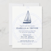 Love Sets Sail Wind Rose Nautical Wedding Invite (Front)