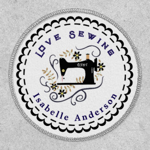 Love Sewing Accessories Black White Patch