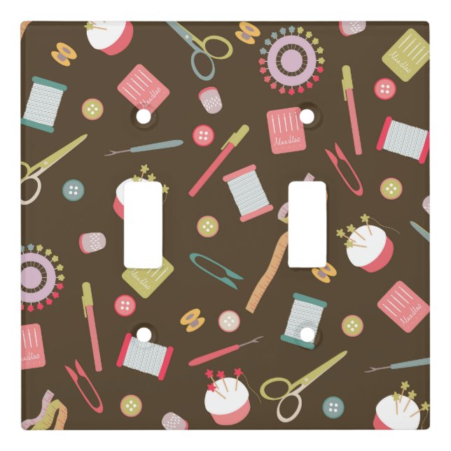 Love Sewing Accessories Brown Light Switch Cover (Front)