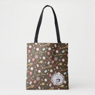 Love Sewing Accessories Brown Tote Bag