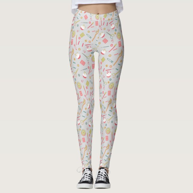 Love Sewing Accessories Grey Leggings (Front)