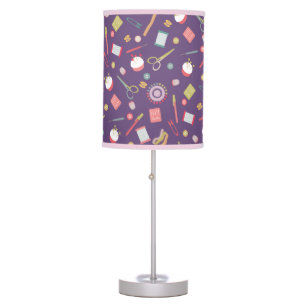 Love Sewing Accessories Purple Table Lamp
