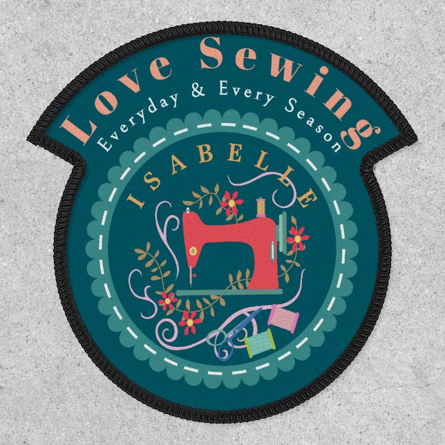 Love Sewing Accessories Turquoise Patch (Front)