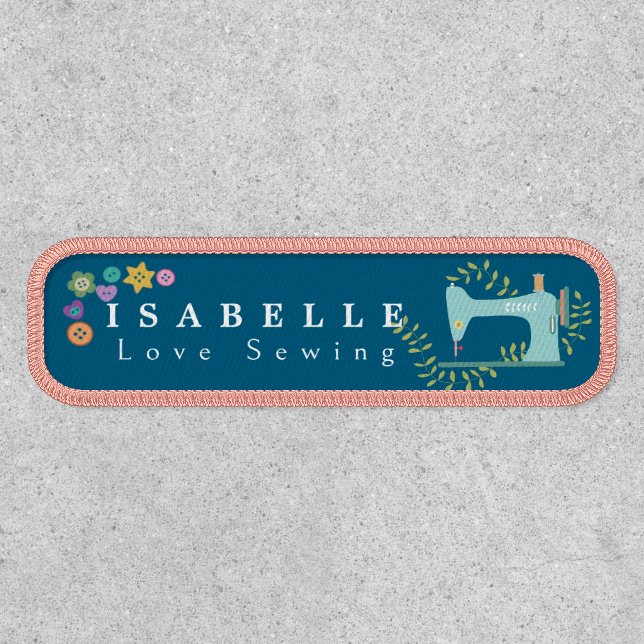 Love Sewing Accessories Turquoise Patch (Front)
