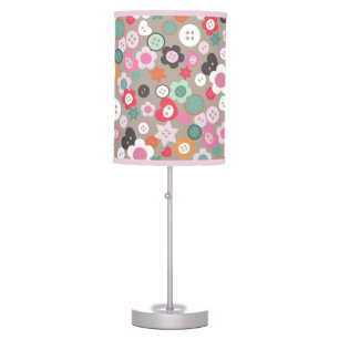 Love Sewing Buttons Brown Table Lamp