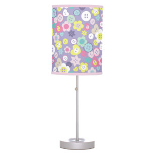 Love Sewing Buttons Purple Table Lamp