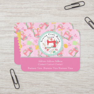 Love Sewing Cute Photo Pink Business Card